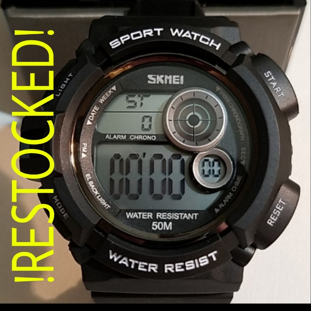 NEW Sports Watch*ALARM*LIGHT*TIMER*STOP CLOCK*DATE